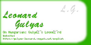 leonard gulyas business card